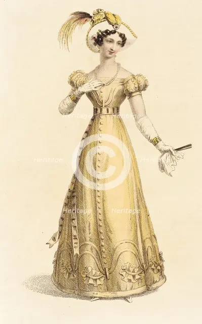 Fashion Plate (Dinner Dress), 1826. Creator: Rudolph Ackermann.