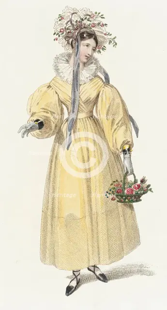 Fashion Plate (English Morning Dress), 1829. Creator: Rudolph Ackermann.