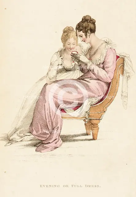 Fashion Plate (Evening or Full Dress), 1810. Creator: Rudolph Ackermann.