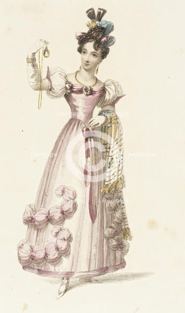 Fashion Plate (Evening Costume), 1828. Creator: Rudolph Ackermann.