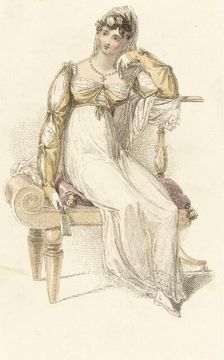 Fashion Plate (Evening Dress), 1813. Creator: Rudolph Ackermann