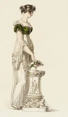 Fashion Plate (Evening Dress), 1814. Creator: Rudolph Ackermann