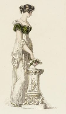 Fashion Plate (Evening Dress), 1814. Creator: Rudolph Ackermann
