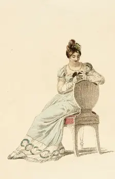 Fashion Plate (Evening Dress), 1815. Creator: Rudolph Ackermann