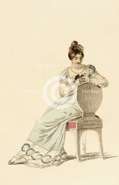 Fashion Plate (Evening Dress), 1815. Creator: Rudolph Ackermann.