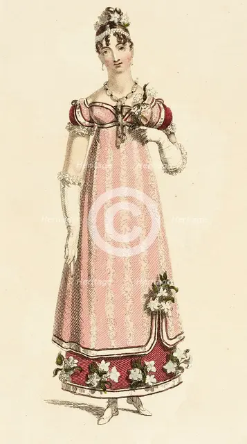 Fashion Plate (Evening Dress), 1815. Creator: Rudolph Ackermann.