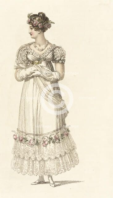 Fashion Plate (Evening Dress), 1816. Creator: Rudolph Ackermann.