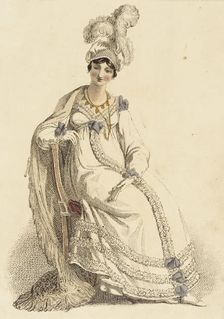 Fashion Plate (Evening Dress), 1817. Creator: Rudolph Ackermann