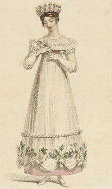 Fashion Plate (Evening Dress), 1817. Creator: Rudolph Ackermann