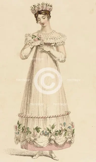 Fashion Plate (Evening Dress), 1817. Creator: Rudolph Ackermann.