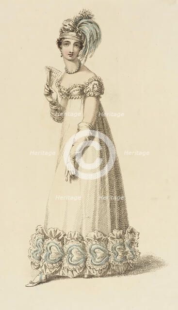 Fashion Plate (Evening Dress), 1818. Creator: Rudolph Ackermann.