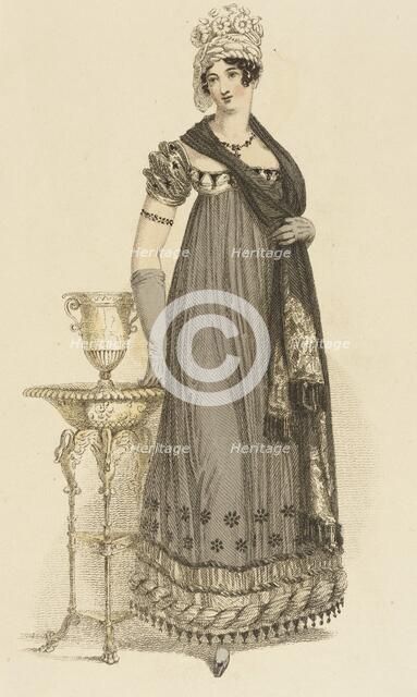 Fashion Plate (Evening Dress), 1818. Creator: Rudolph Ackermann.