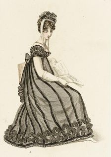 Fashion Plate (Evening Dress), 1819. Creator: John Bell