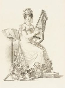 Fashion Plate (Evening Dress), 1819. Creator: Rudolph Ackermann