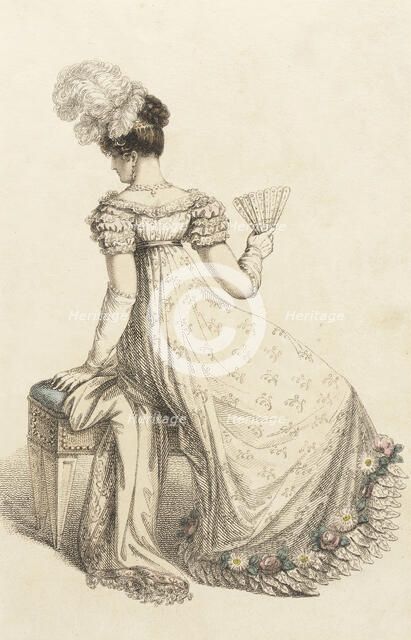 Fashion Plate (Evening Dress), 1820. Creator: Rudolph Ackermann.