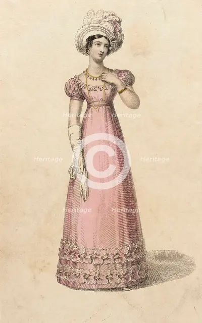 Fashion Plate (Evening Dress), 1823. Creator: Rudolph Ackermann.