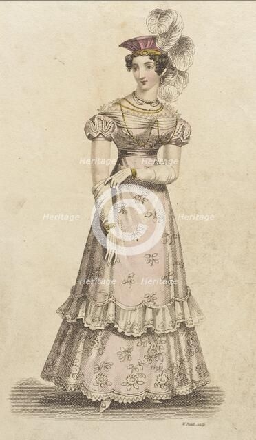 Fashion Plate (Evening Dress), 1824. Creator: John Bell.