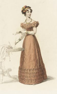 Fashion Plate (Evening Dress), 1825. Creator: Rudolph Ackermann