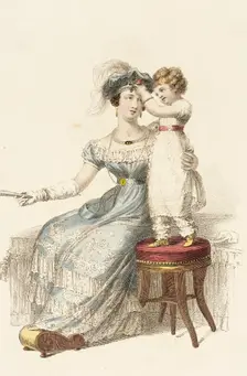 Fashion Plate (Evening Dress), 1825. Creator: Rudolph Ackermann