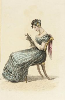 Fashion Plate (Evening Dress), 1825. Creator: Rudolph Ackermann