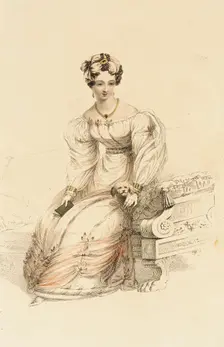 Fashion Plate (Evening Dress), 1826. Creator: Rudolph Ackermann