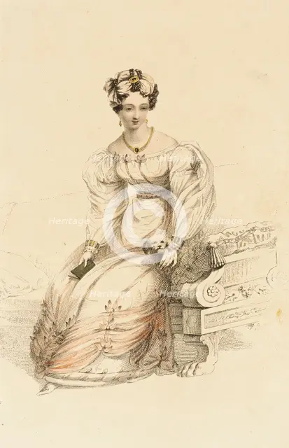 Fashion Plate (Evening Dress), 1826. Creator: Rudolph Ackermann.