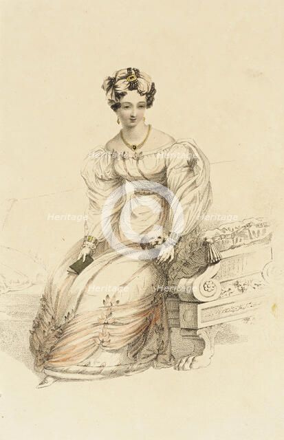 Fashion Plate (Evening Dress), 1826. Creator: Rudolph Ackermann.