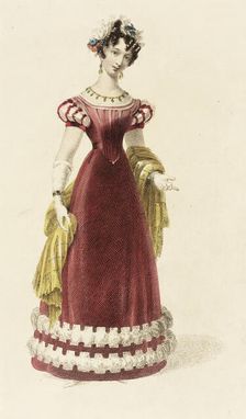 Fashion Plate (Evening Dress), 1826. Creator: Rudolph Ackermann