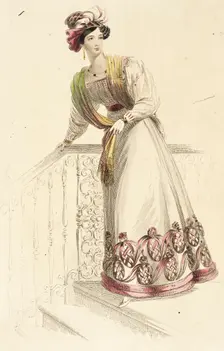 Fashion Plate (Evening Dress), 1826. Creator: Rudolph Ackermann