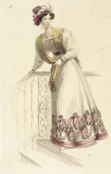 Fashion Plate (Evening Dress), 1826. Creator: Rudolph Ackermann