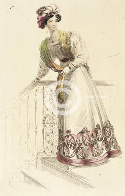 Fashion Plate (Evening Dress), 1826. Creator: Rudolph Ackermann.