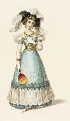 Fashion Plate (Evening Dress), 1827. Creator: Rudolph Ackermann