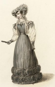 Fashion Plate (Evening Dress), 1827. Creator: Rudolph Ackermann