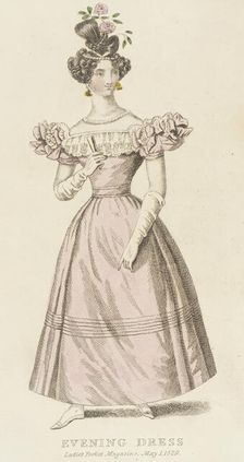 Fashion Plate (Evening Dress), 1829. Creator: Unknown