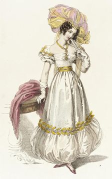 Fashion Plate (Evening Dress), 1829. Creator: Rudolph Ackermann