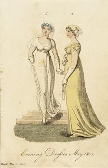 Fashion Plate (Evening Dresses May 1803), 1803. Creator: Unknown
