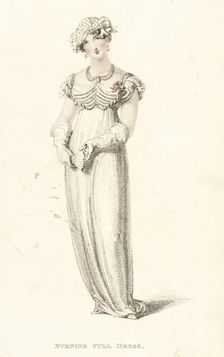 Fashion Plate (Evening Full Dress), 1812. Creator: Rudolph Ackermann
