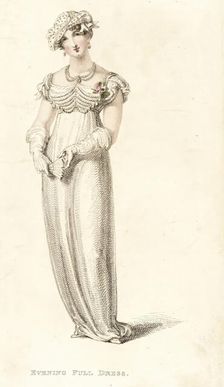 Fashion Plate (Evening Full Dress), 1812. Creator: Rudolph Ackermann