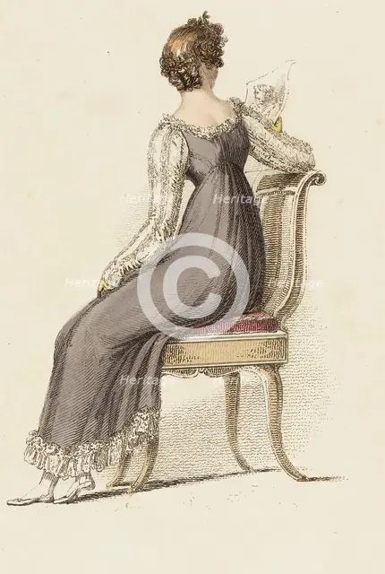 Fashion Plate (Evening Half Dress), 1814. Creator: Rudolph Ackermann.