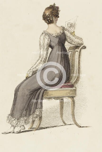 Fashion Plate (Evening Half Dress), 1814. Creator: Rudolph Ackermann.