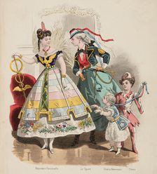 Fashion plate - Fancy Dress - Journal des Demoiselles I, 1868. Creator: Gilquin fils