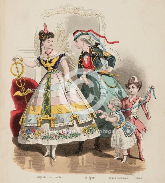 Fashion plate - Fancy Dress - Journal des Demoiselles I, 1868. Creator: Gilquin fils.