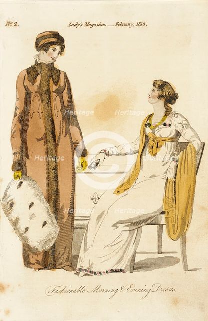 Fashion Plate (Fashionable Morning and Evening Dresses), 1813. Creator: Unknown.