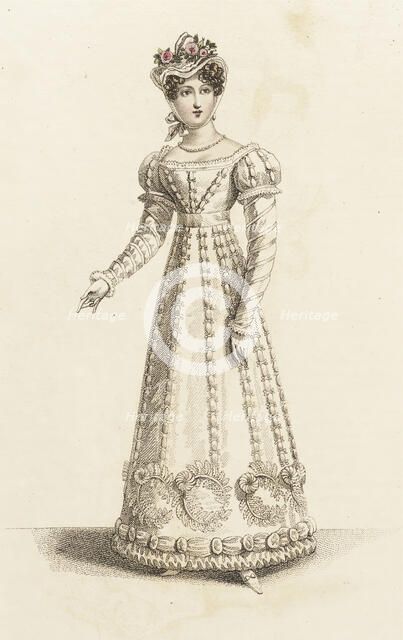 Fashion Plate (French Dinner Party Dress), 1821. Creator: John Bell.