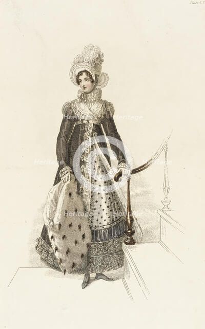 Fashion Plate (Half Mourning Walking Dress), 1819. Creator: Unknown.