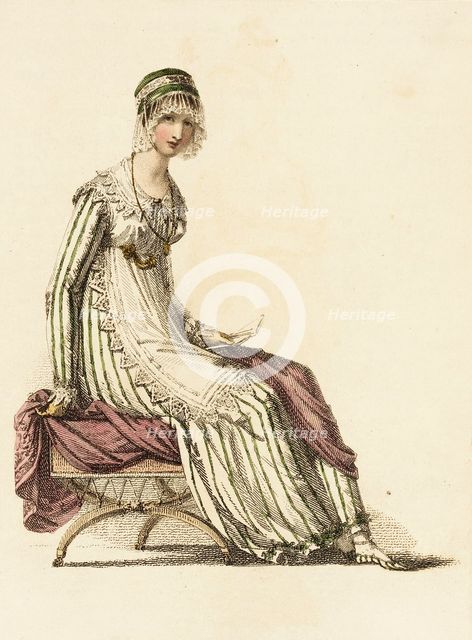 Fashion Plate (Half Dress), 1814. Creator: Rudolph Ackermann.