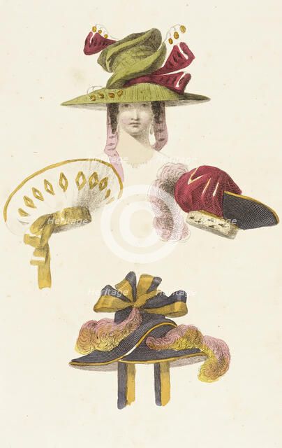 Fashion Plate (Head Dresses), 1828. Creator: Rudolph Ackermann.