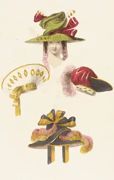 Fashion Plate (Head Dresses), 1828. Creator: Rudolph Ackermann