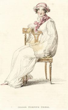 Fashion Plate (Indoor Morning Dress), 1812. Creator: Rudolph Ackermann