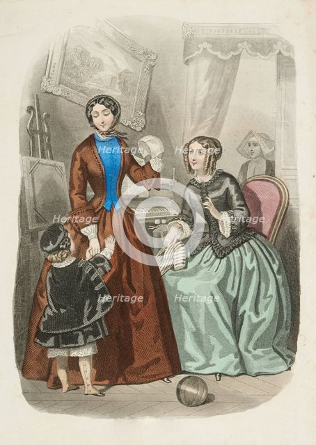 Fashion Plate - Journal des Demoiselles, 1848. Creator: Rossin.